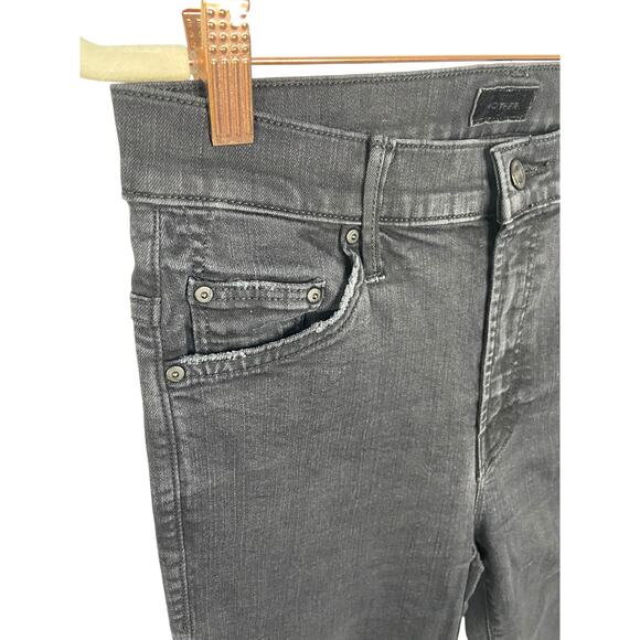 Mother The Insider Crop Jeans Stretch High Rise Not Guilty Black Wash USA Sz 28 - Picture 5 of 12